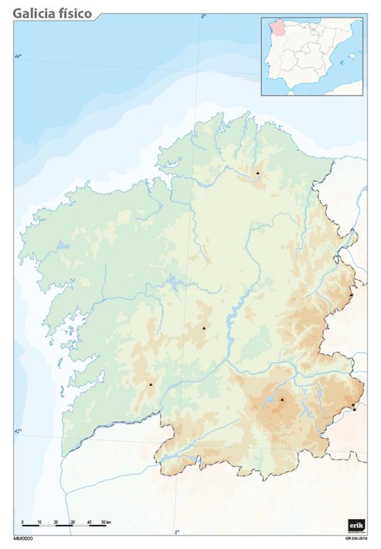 Galicia Fisico (Cartina Geografica) (50 pz)