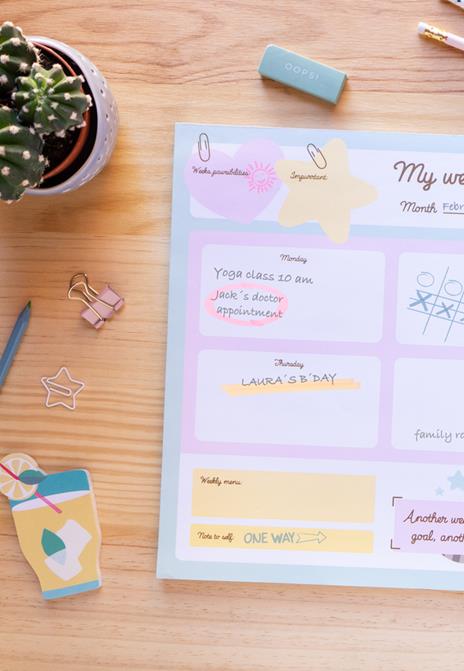 Grupo Erik Planning da Tavolo Pusheen A3, con planner settimanale e 54 fogli a strappo, 29,7x42 cm - 3