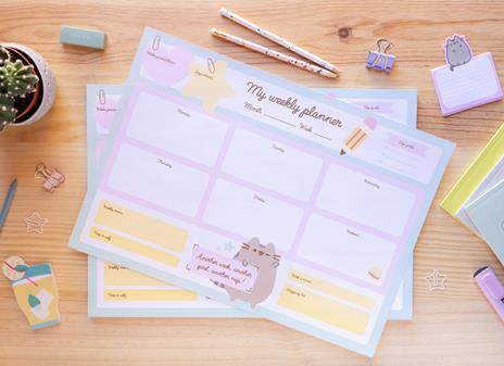Grupo Erik Planning da Tavolo Pusheen A3, con planner settimanale e 54 fogli a strappo, 29,7x42 cm - 6