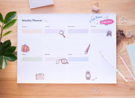 Grupo Erik BPSA30007, Planning da Tavolo Il Piccolo Principe A3, con planner settimanale e 54 fogli a strappo, 29,7x42 cm - 2