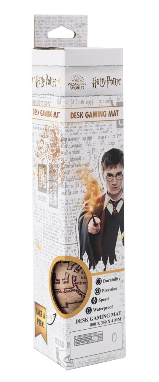 Tappetino mouse XXL Mappa del Malandrino Harry Potter, gomma antiscivo, 80x35 cm, 100% waterproof, tappetino mouse e tastiera - 3