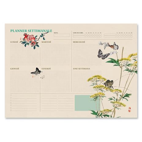 Kokonote Planning da Tavolo Japanese in italiano, con planner settimanale e 54 fogli a strappo, 42x29,7 cm
