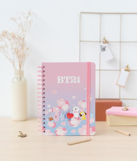 Quaderno copertina rigida A5 Bullet Bt21 Cherry Blossom - 5