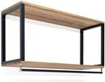 Appendiabiti 2 ripiani con barra 120x30x60cm Nero finitura vintage stile industriale Box Furniture