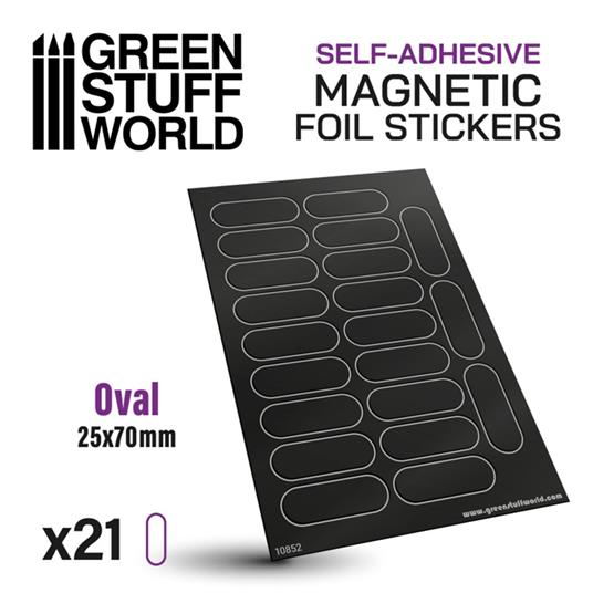 Oval Magnetic Sheet SELF-ADHESIVE - 25x70mm