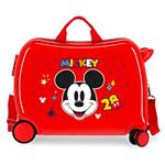 Valigia Cavalcabile con 2 Ruote Multidirezionali Mickey Get Moving Rosso