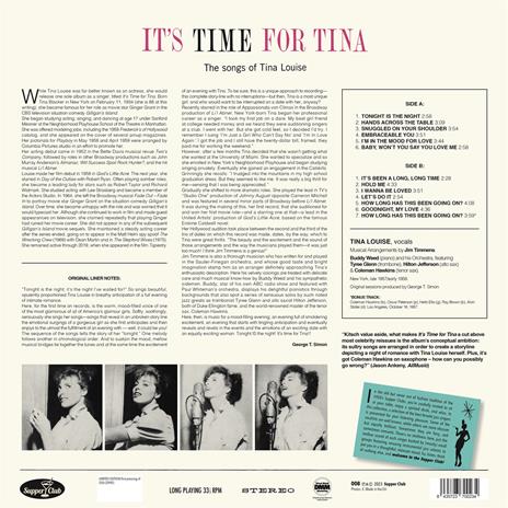 It'S Time For Tina - Vinile LP di Tina Louise - 2