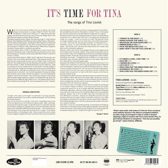 It'S Time For Tina - Vinile LP di Tina Louise - 2