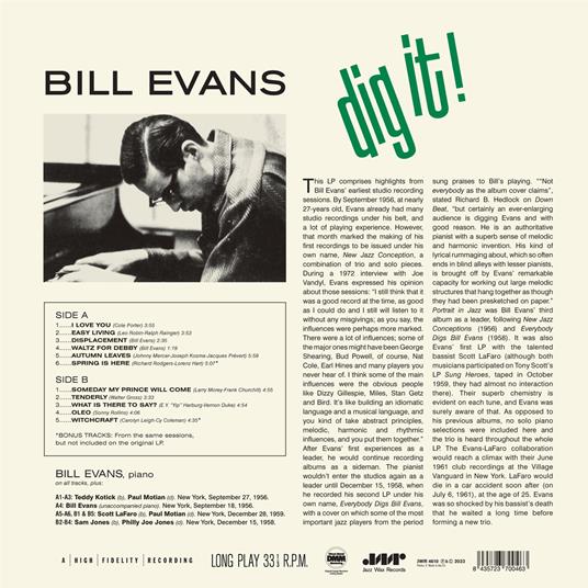 Dig It! - Vinile LP di Bill Evans - 2