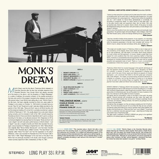 Monk's Dream - Vinile LP di Thelonious Monk - 2