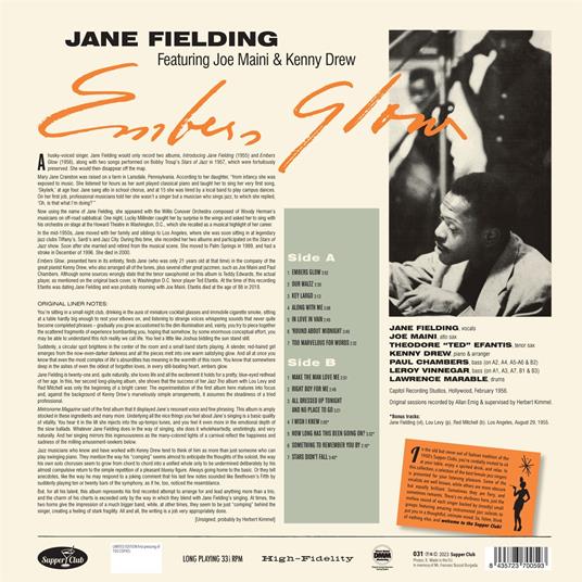 Embers Glow - Vinile LP di Jane Fielding - 2
