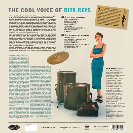 The Cool Voice Of Rita Reys - Vinile LP di Rita Reys - 2