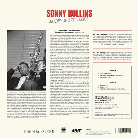 Saxophone Colossus - Vinile LP di Sonny Rollins - 2