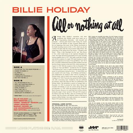 All Or Nothing At All - Vinile LP di Billie Holiday - 2