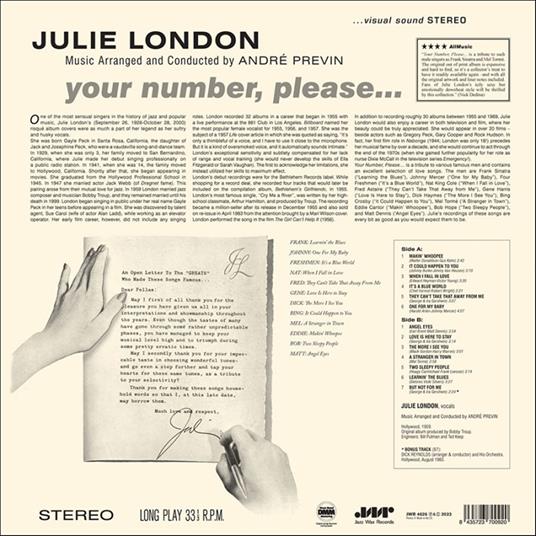 Your Number, Please... - Vinile LP di Julie London - 2