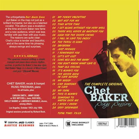 The Complete Original Chet Baker Sings Sessions - CD Audio di Chet Baker - 2