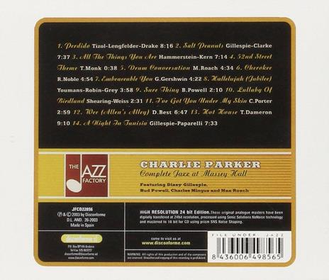 Complete Jazz at Massey Hall - CD Audio di Charlie Parker - 2
