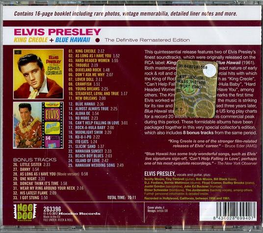 King Creole - Blue Hawaii - CD Audio di Elvis Presley - 2