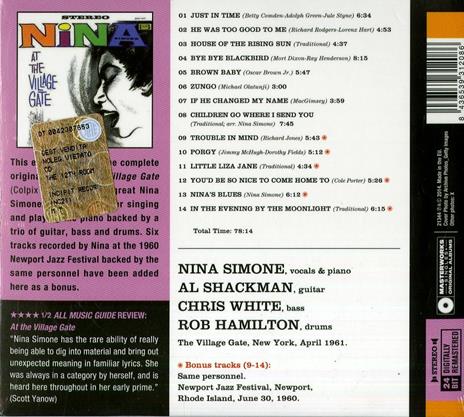 At the Village Gate - CD Audio di Nina Simone - 2