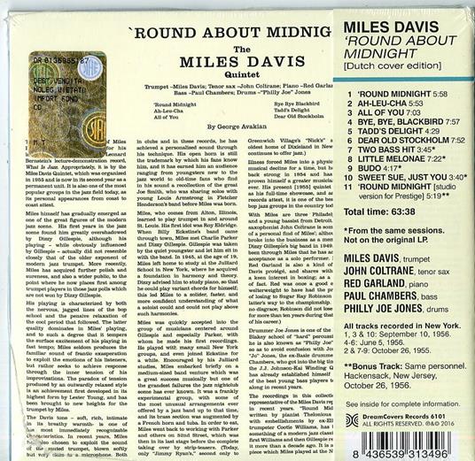 Round About Midnight (Dutch Cover Edition) - CD Audio di Miles Davis - 2