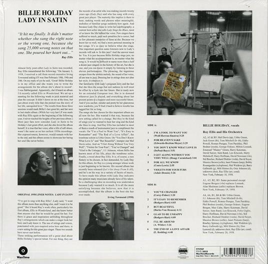 Lady in Satin - Vinile LP di Billie Holiday - 2