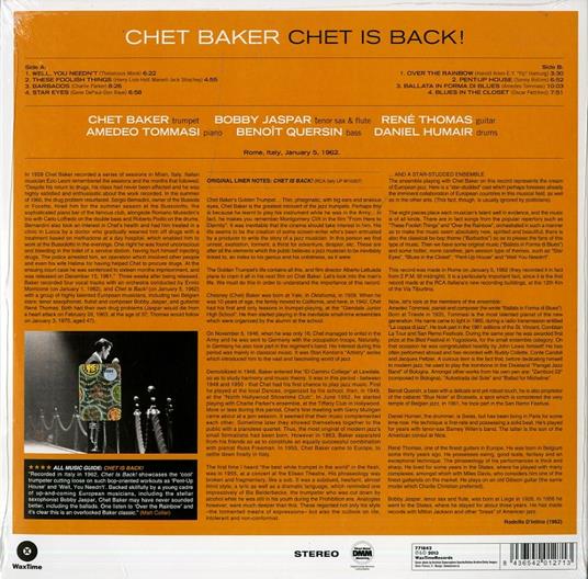 Chet Is Back - Vinile LP di Chet Baker - 2