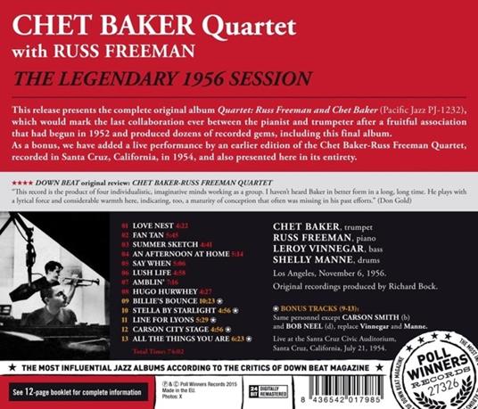 The Legendary 1956 Session - CD Audio di Chet Baker,Russ Freeman - 2