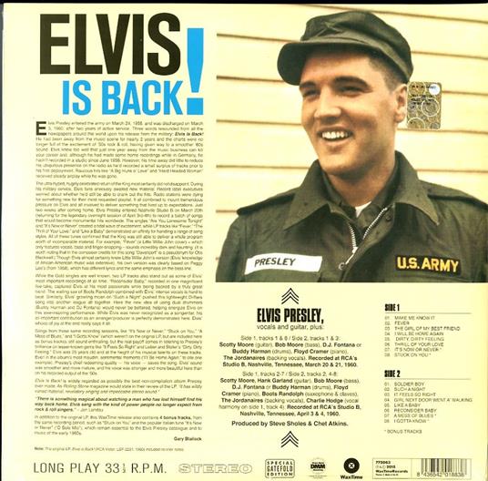 Elvis Is Back! - Vinile LP di Elvis Presley - 2