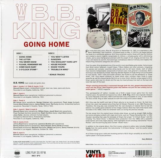 Going Home (Limited Hq) - Vinile LP di B.B. King - 2