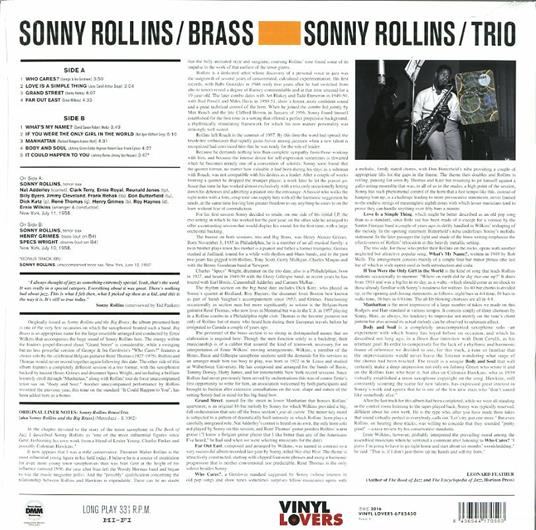 Brass - Trio - Vinile LP di Sonny Rollins - 2