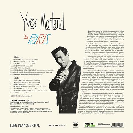 A Paris (HQ Limited + Bonus Track) - Vinile LP di Yves Montand - 2