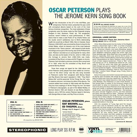 Plays the Jerome Kern Song Book - Vinile LP di Oscar Peterson - 2