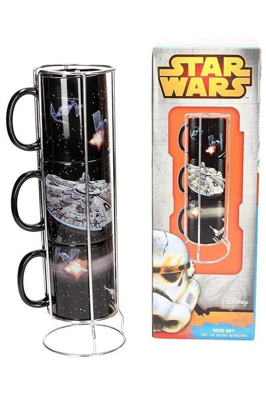 Sw Death Star/Mill Falcon Stackable Mugs