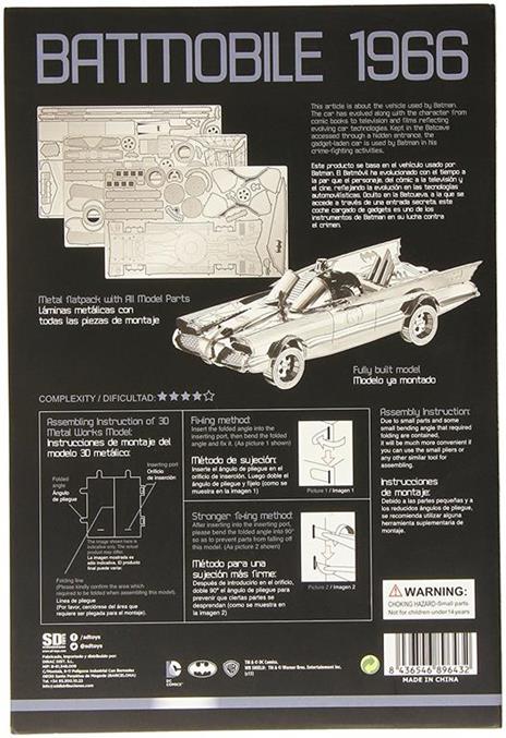 Dc Universe: Batmobile 1966 25 Cm Metal Model Kit 3D - 6