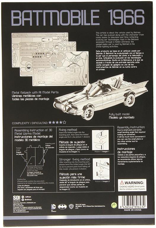 Dc Universe: Batmobile 1966 25 Cm Metal Model Kit 3D - 6