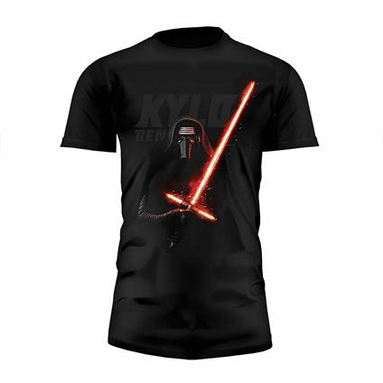 T-Shirt Unisex Star Wars The Force Awakens. Kylo Lightsaber Black. Taglia M