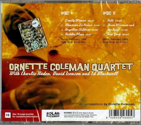 The Love Revolution. Complete 1968 Italian Tour - CD Audio di Ornette Coleman - 2