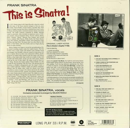 This Is Sinatra - Vinile LP di Frank Sinatra - 2