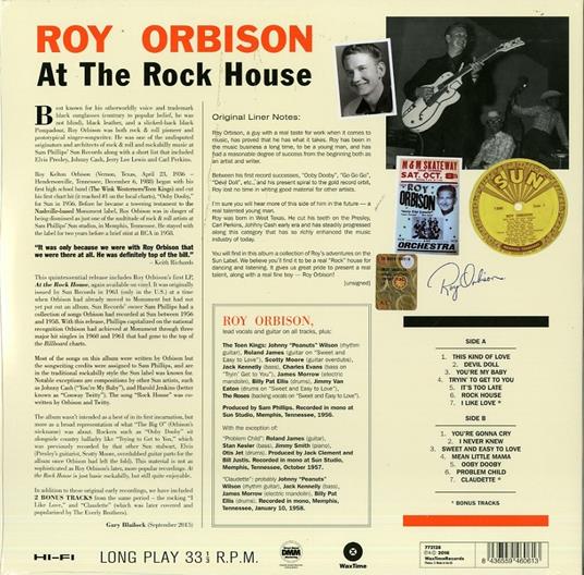 At the Rock House - Vinile LP di Roy Orbison - 2