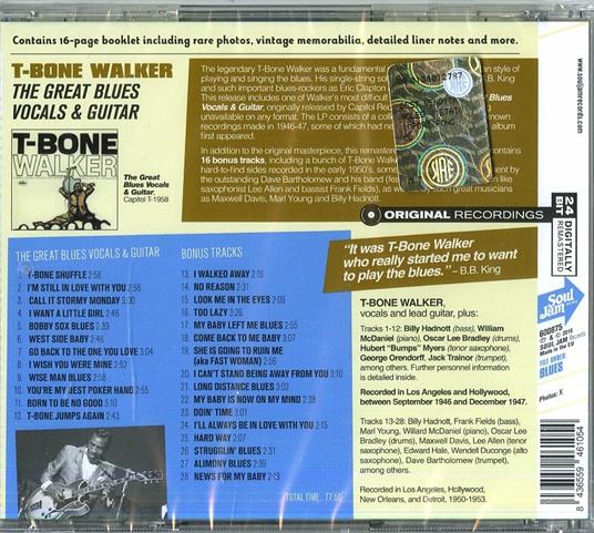 The Great Blues Vocals & Guitar ( + Bonus Tracks) - CD Audio di T-Bone Walker - 2