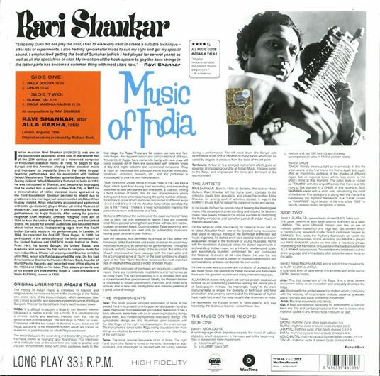 Ragas & Talas (180 gr. Limited Edition) - Vinile LP di Ravi Shankar - 2