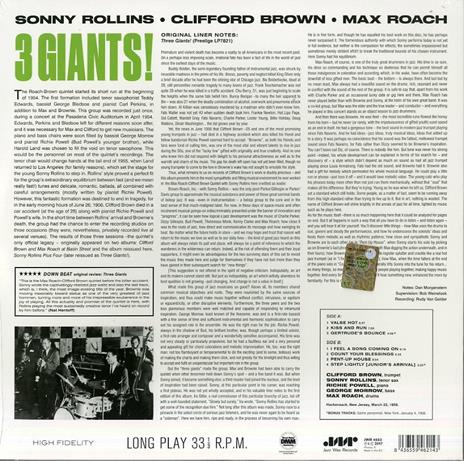 3 Giants! - Vinile LP di Clifford Brown,Max Roach,Sonny Rollins - 2