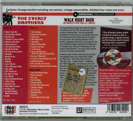 Walk Right Back. The Complete 1956-1962 - CD Audio di Everly Brothers - 2