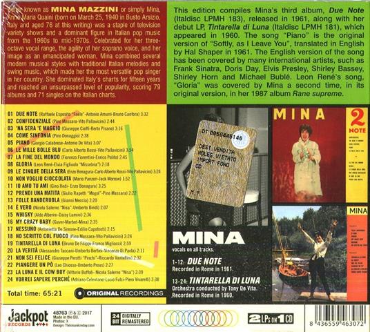 Due note - Tintarella di luna (Import) - CD Audio di Mina - 2