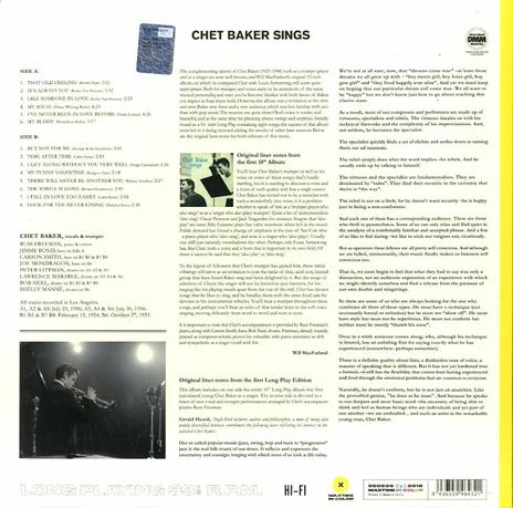 Sings (180 gr. Coloured Vinyl Limited Edition) - Vinile LP di Chet Baker - 2