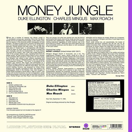 Money Jungle (Transparent Purple Vinyl Limited Edition) - Vinile LP di Duke Ellington,Max Roach,Charles Mingus - 2