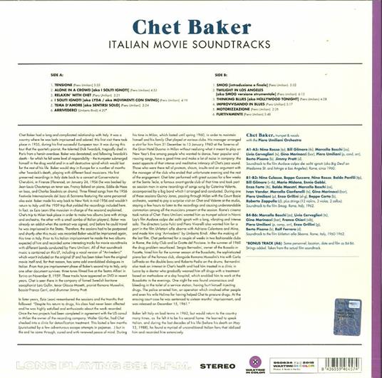 Italian Movie Soundtracks - Vinile LP di Chet Baker - 2