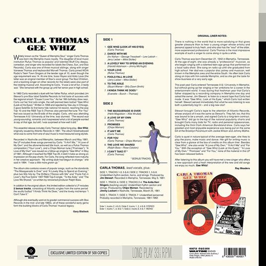 Gee Whiz - Vinile LP di Carla Thomas - 2