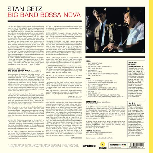 Big Band Bossa Nova (Yellow Coloured Vinyl) - Vinile LP di Stan Getz - 2
