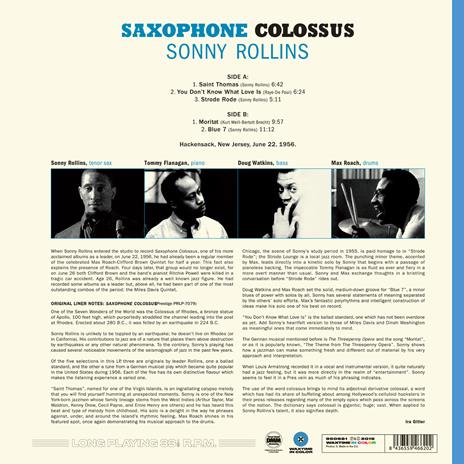 Saxophone Colossus (Transparent Blue Vinyl) - Vinile LP di Sonny Rollins - 2